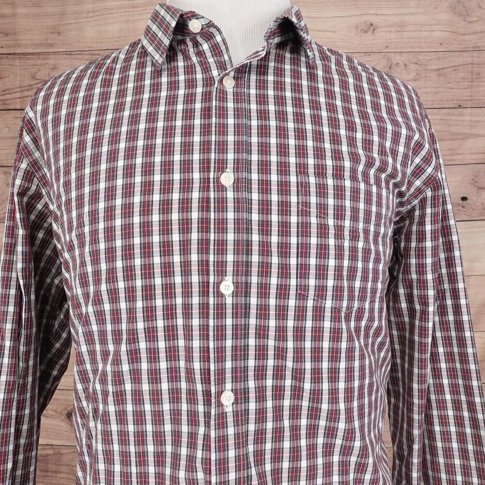 UNTUCKit Shirt Mens 2XL Plaid Button Down Long Sleeve‎ Red Cotton Casual